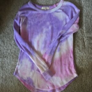 Wildflowers Purple and Pink Tie-Dye Long Sleeve Tee